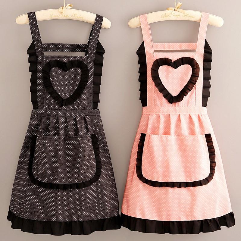 캔버스 스트랩 공주 드레스 작은 도트 블랙 + 핑크