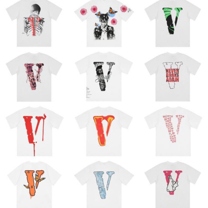 in stock Vlone High Street Big V Butterfly Letter Skull Skeleton Limited Big V Casual Collection Short Sleeve T-Shirt for Men and Women in stock Vlone High Street Big V Butterfly Letter Skull Skeleton Limited Big V Casual Collection Short Sleeve T-Shirt for Men and Women
