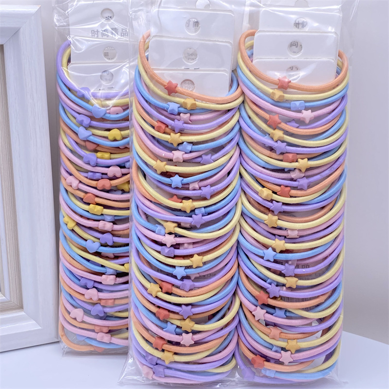 Recomendar 5 tarjetas Diamond Ball Pearl banda de goma cuentas de oro banda para el cabello cuerda para el cabello dos yuanes tienda accesorios para el cabello accesorios para la cabeza SUMINISTRO DE puesto