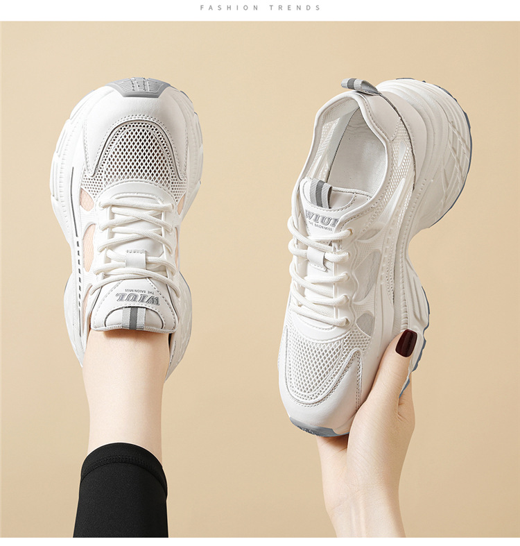 Giày sneaker nữ đế dày mùa hè 2025 đa năng đế mềm êm chân — 7252 gót xanh cao 5cm, 7252 màu xám gót cao 5cm chi tiết 5