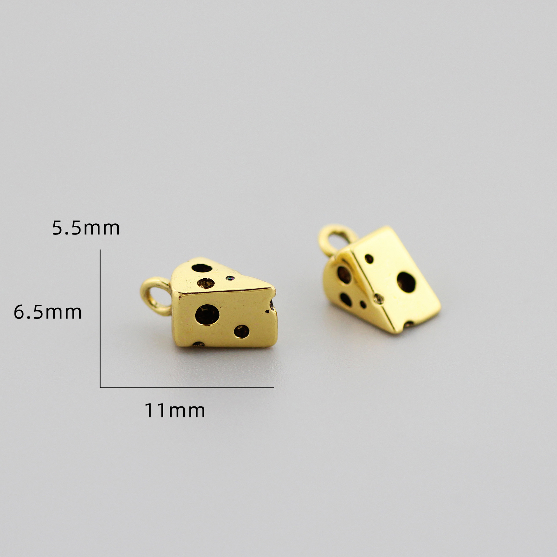 2g Weight Pendant Jewelry Making Type DIY Jewelry Accessories Classification 1 Piece Quantity Brass Material Cheese Pattern Plating Design Cute, Simple Style Style 1 Piece Brass Cheese Pendant 7