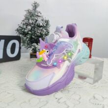 爸爸总动员童鞋2025春款库洛米女童粉色纽扣皮面运动鞋一手码拿货