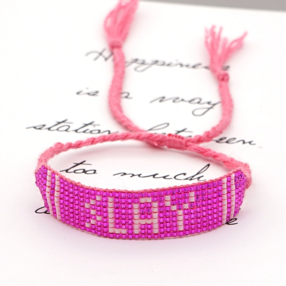 Simple Rose Red Lay Letter Bracelet display picture 2