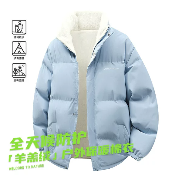 In-stock new autumn and winter lamb wool cotton coats for couples, trendy outdoor casual winter cold-proof cotton jackets