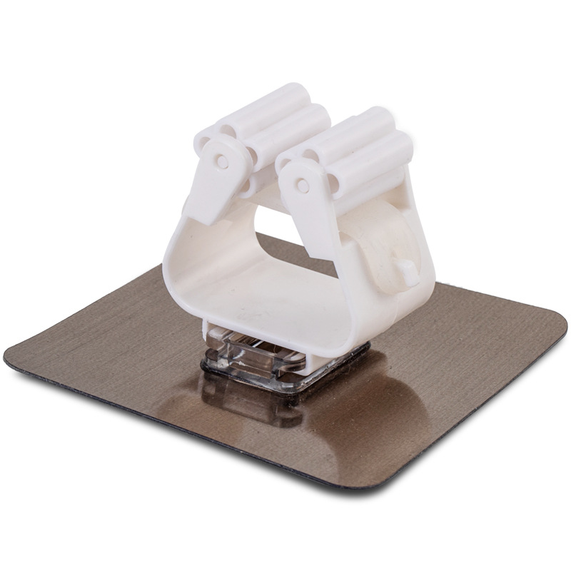 Potente clip de trapeador que no deja marcas, estante de trapeador sin punzonado para baño, gancho de trapeador sin clavos, fábrica de hebillas