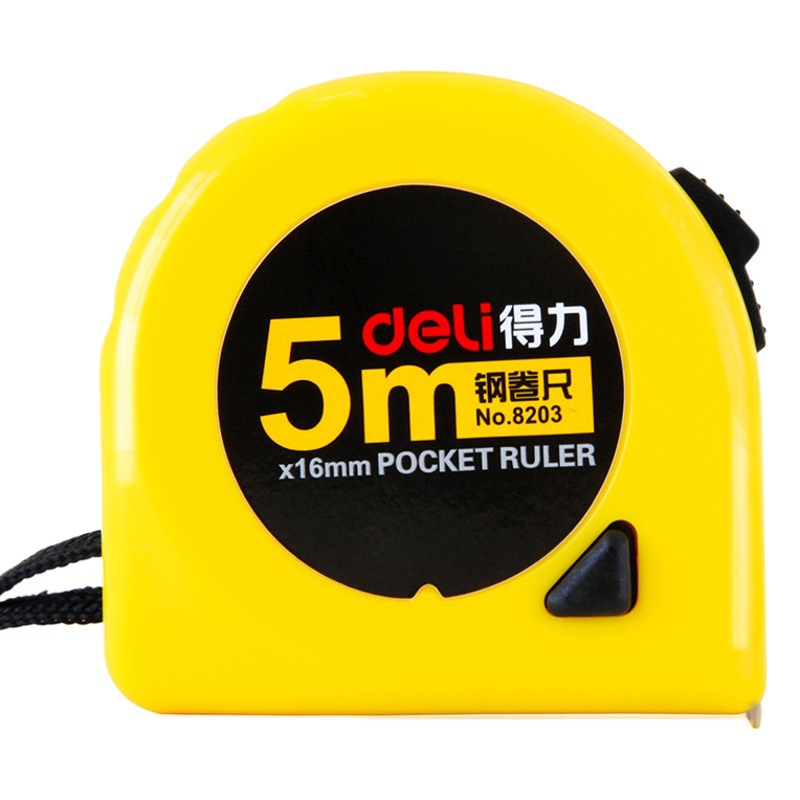 Deli 8203 acero cinta métrica 2 m 3 M 5M 7.5m10 M cinta métrica carpintería ingeniería medición regla