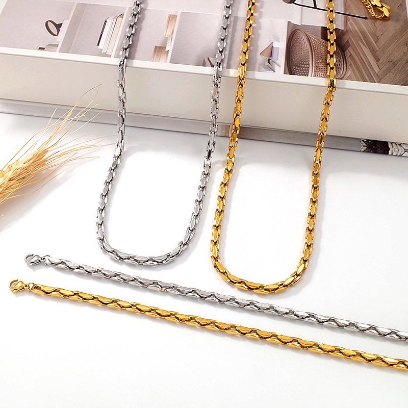 流行钛钢项链男款女款高级感简约嘻哈不锈钢古巴链不褪色首饰批发