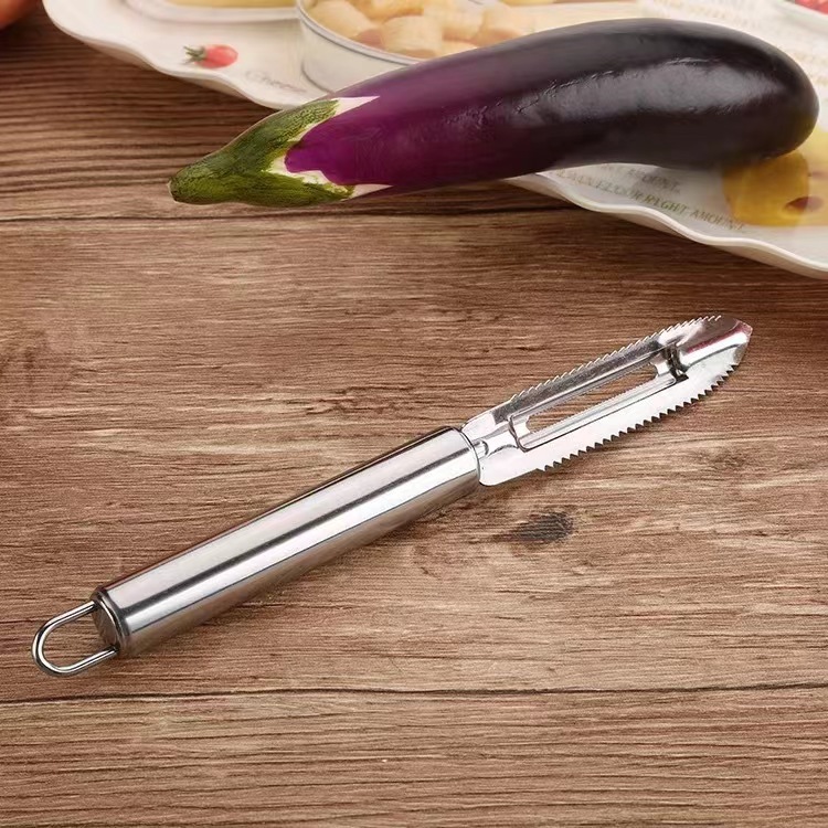 Los fabricantes suministran cepilladora de acero inoxidable, cepillado de escamas de pescado, pelador de frutas, pelador, cepillador de frutas y melón doméstico de cocina