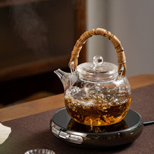 日式家用泡茶壶烧水壶煮茶炉玻璃藤编提梁壶电陶炉煮茶器功夫泡茶