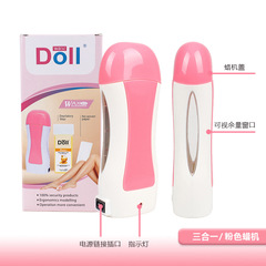 Dollwax100g快速脫毛蠟豆套裝跨境蜜蠟便攜式融蠟機暖蠟3合1套裝