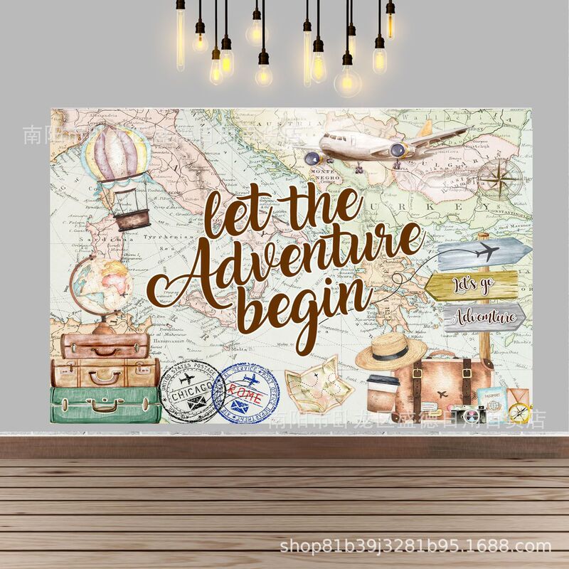 Amazon Airplane Travel Adventure Theme Photography Background Cloth Party Atmosphere Layout Photo Decoration Banner Hanging Cloth