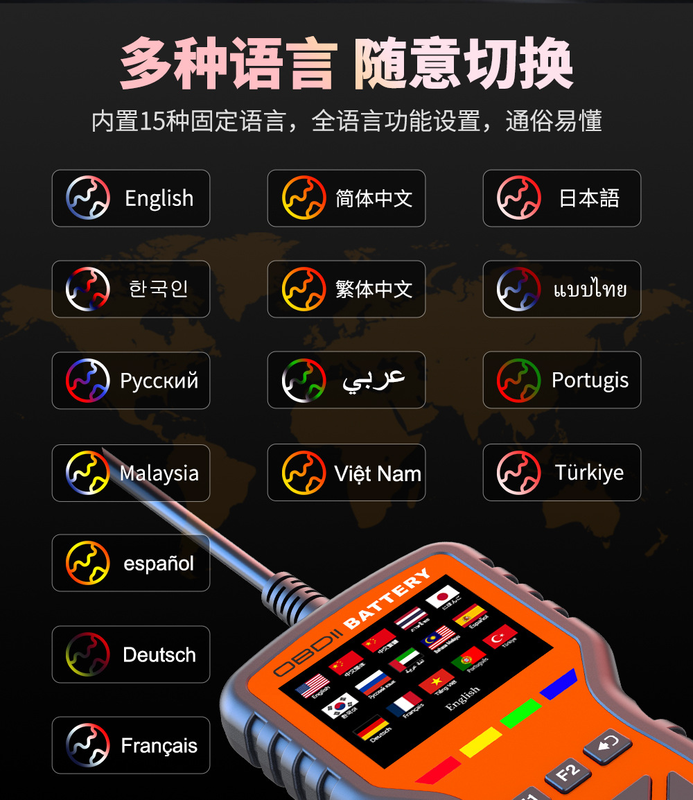 Car Obd Fault Scanner Car Battery Diagnostic Tool Vehicle Fault Detector Dropshipping