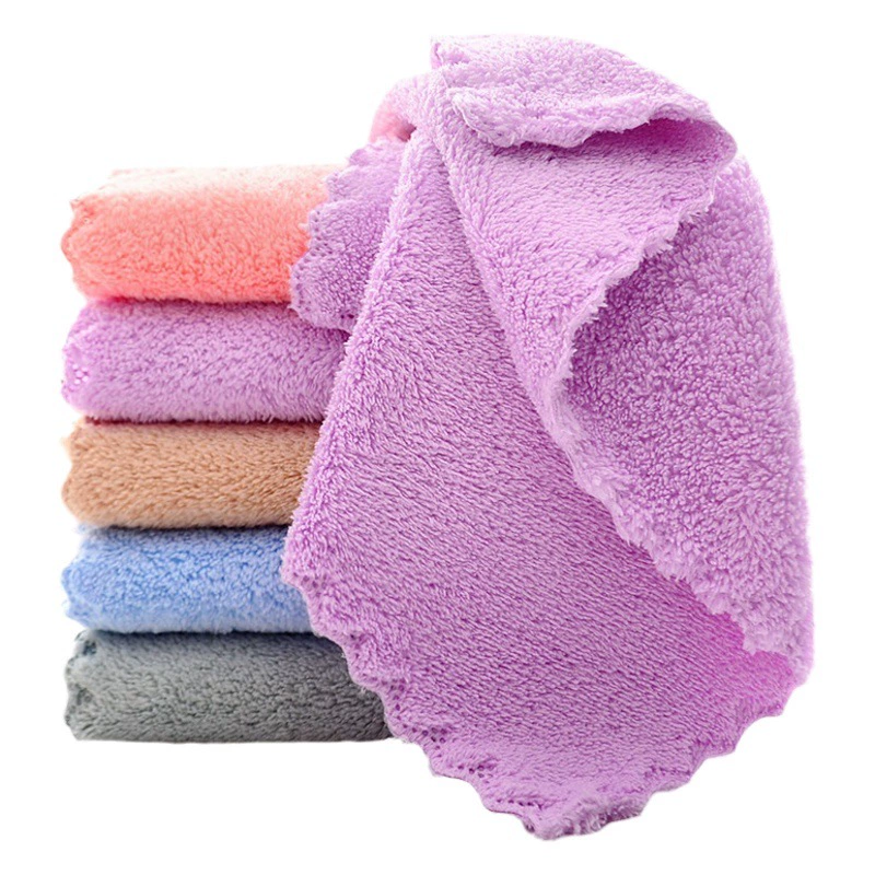 Заводская отделка кораллового флиса 30*30 маленькое квадратное полотенце кухонное полотенце для чистки полотенец для мытья посуды полотенце для рук в наличии