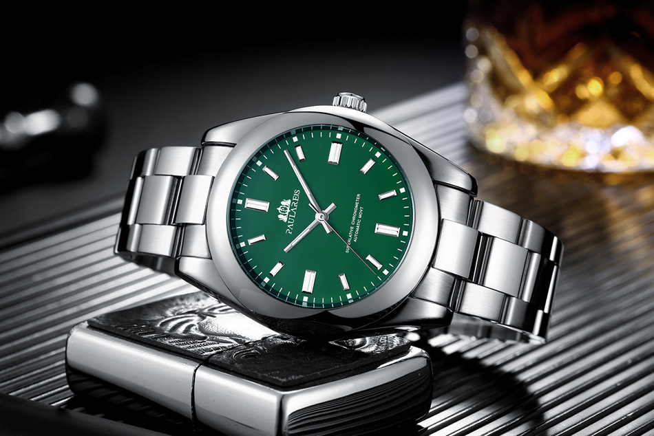 Automatic mechanical luminous steel band red yellow blue green colorful men's watch AUTOMATIC WATCH_voghion.com