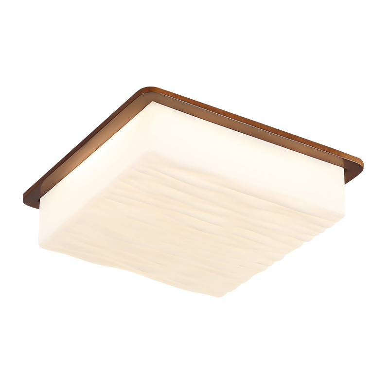 Gran vista jardín de nuez lámpara de sala de estar lámpara de techo nuevo estilo chino madera sólida dormitorio comedor lámpara de habitación L335