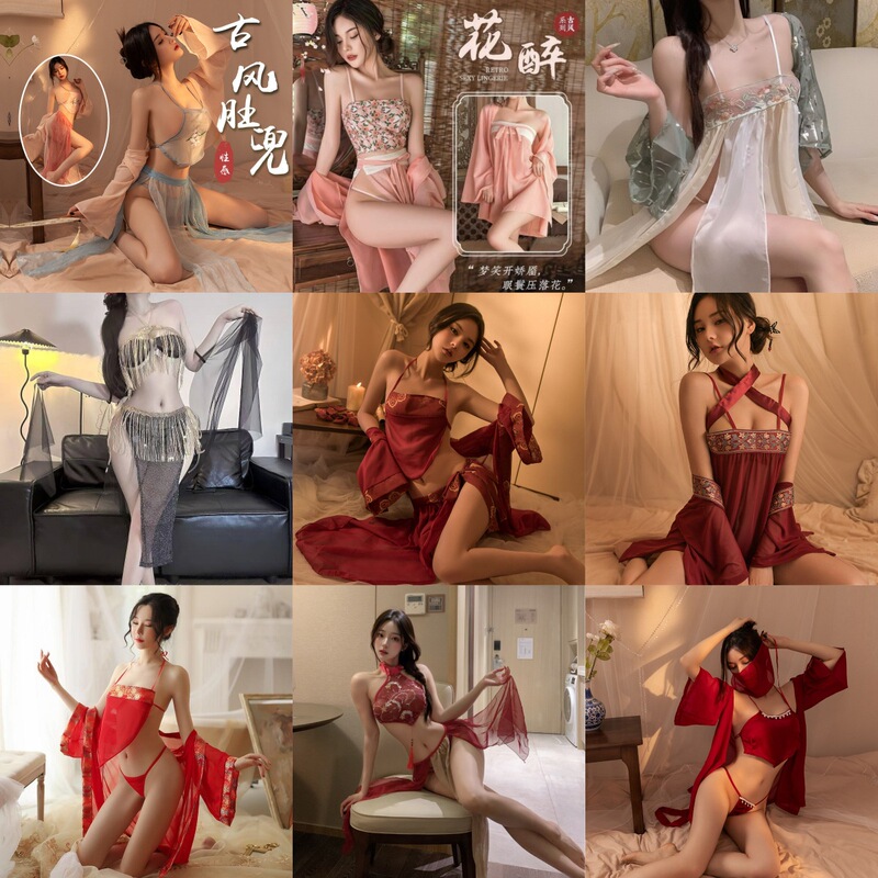 Sexy Lingerie, Sexy Han Dynasty, Large Size, Ancient Style, Pure Lust Bellyband, No Need to Take Off, Temptation, Passionate Palace Style, Classical Suit