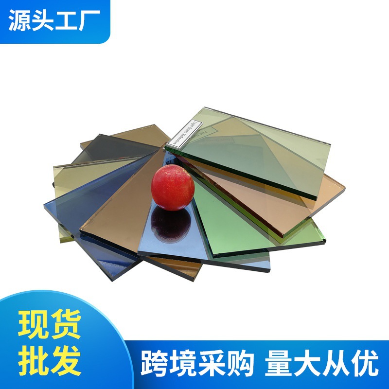 库存现货4 5 6 8mm有色玻璃原片 彩色镀膜玻璃异形改裁批发出口
