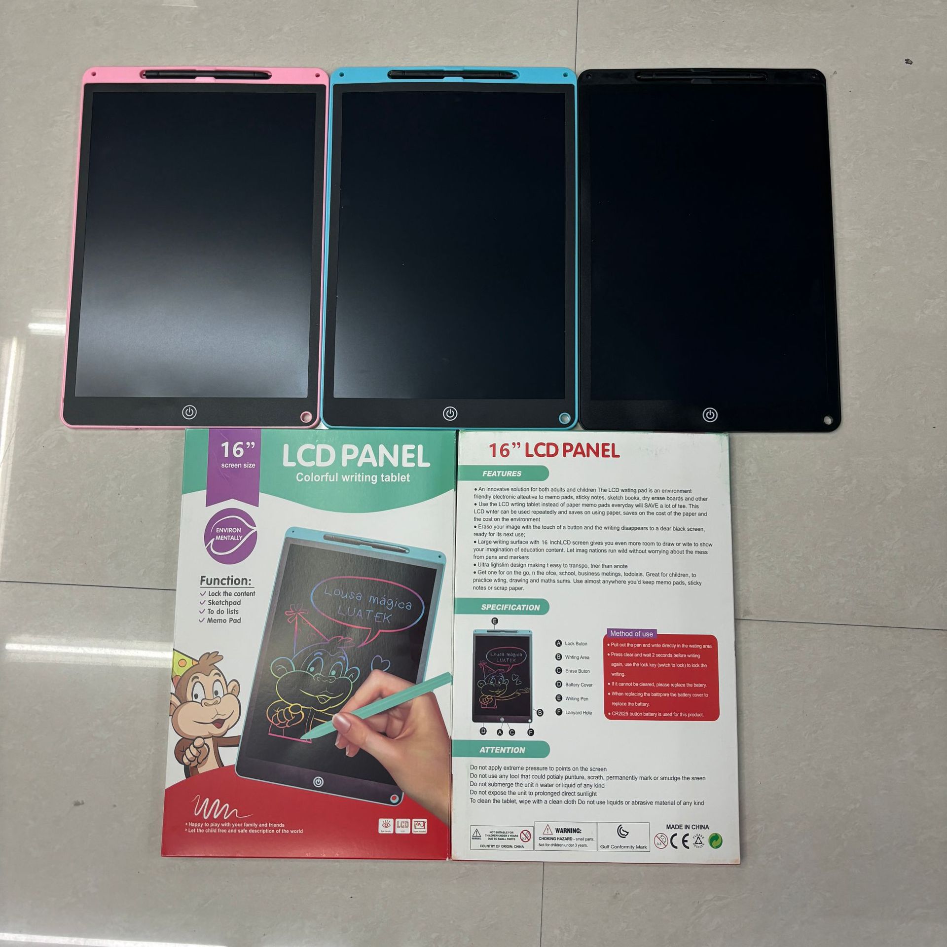 Tableta de Escritura LCD para Niños de 8.5 a 16 Pulgadas