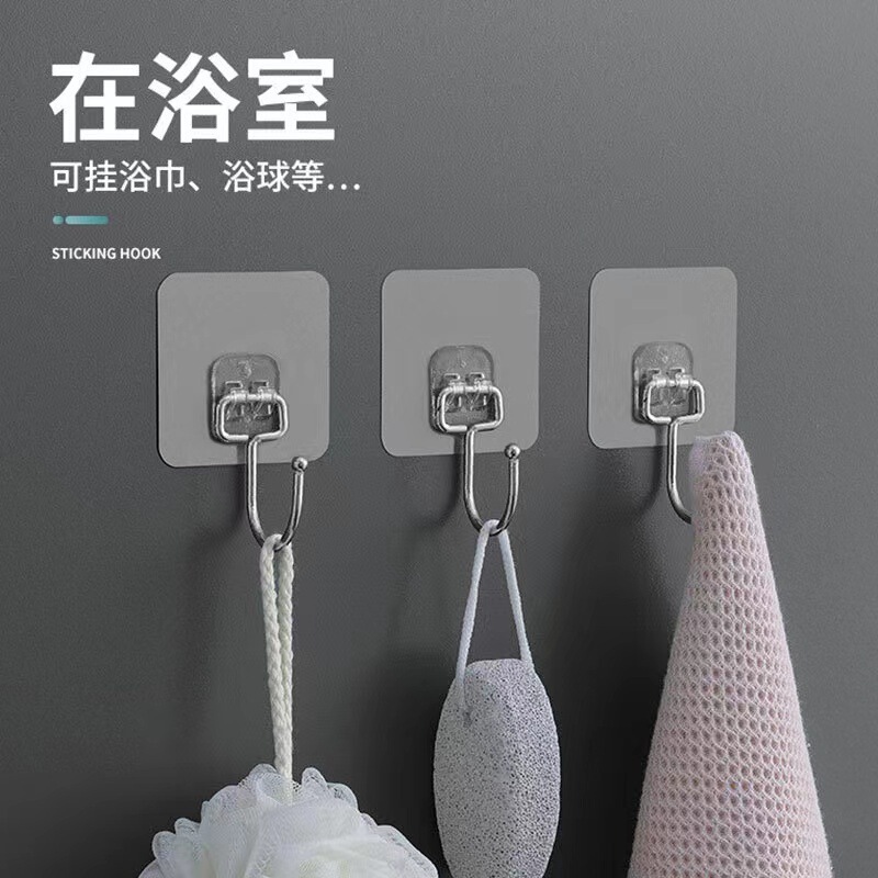Adhesive Hooks, No-Drill Heavy-Duty Sticky Hooks for Kitchen Wall Storage, Wall-Mounted, Modern and Simple Adhesive Hooks, No-Drill Heavy-Duty Sticky Hooks for Kitchen Wall Storage, Wall-Mounted, Modern and Simple