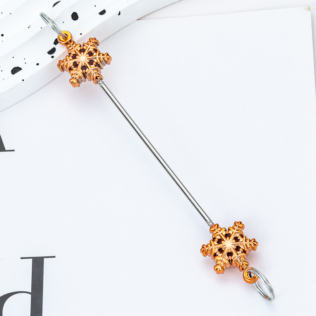 Diy Navidad de nieve transfronteriza barra de cuentas creativa accesorios llavero de cuentas nuevas barras de cuentas de plástico