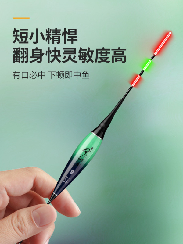 短い明るい電子フロート、昼夜兼用、フックが変色する、白いストライプ、氷釣り、鯉のフローティングフロート、夜光フロート|undefined