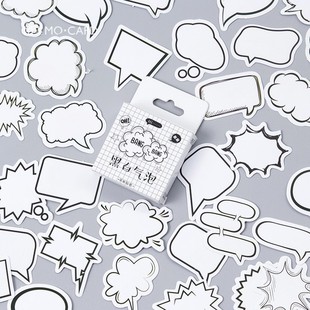 Mo ink black and white bubble original boxed stickers creative ins hand account dialog DIY decorative stickers 45