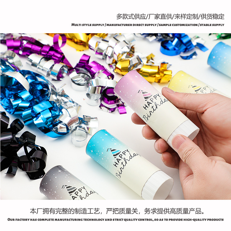 Cumpleaños saludo giro de la mano pequeños fuegos artificiales cinta fuegos artificiales de mano pequeños fuegos artificiales fiesta de cumpleaños Día del Maestro tubo de fuegos artificiales