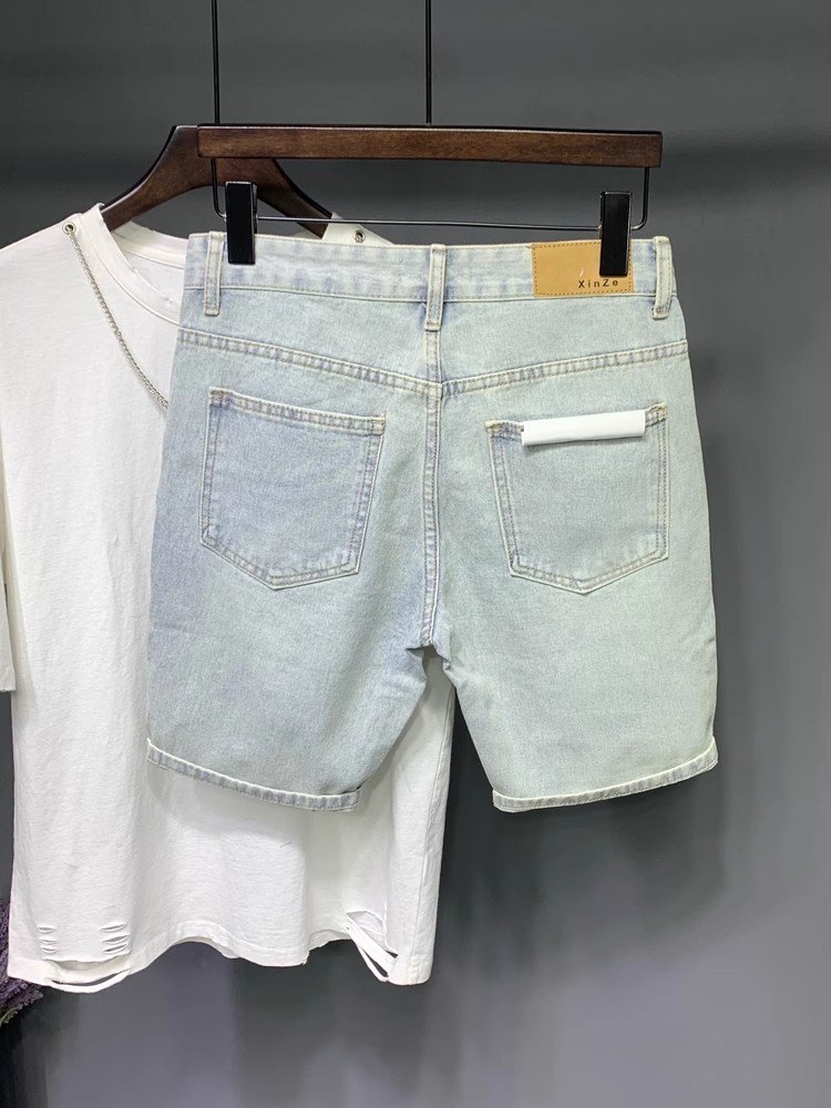 Men's Clothing Men's Retro Stretchy Denim Shorts Trendy Summer Style Five Point Pants For Formal & Casual For Mental_mkmklike.com