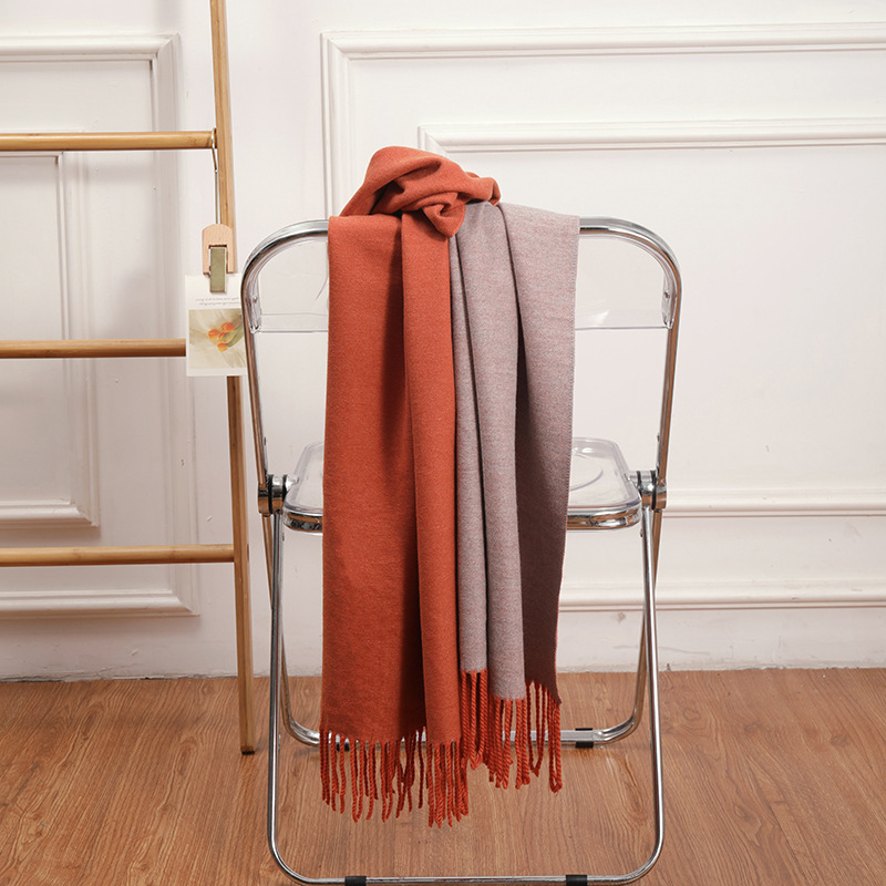 울 양면 - 27호 오렌지 레드 라이트 그레이