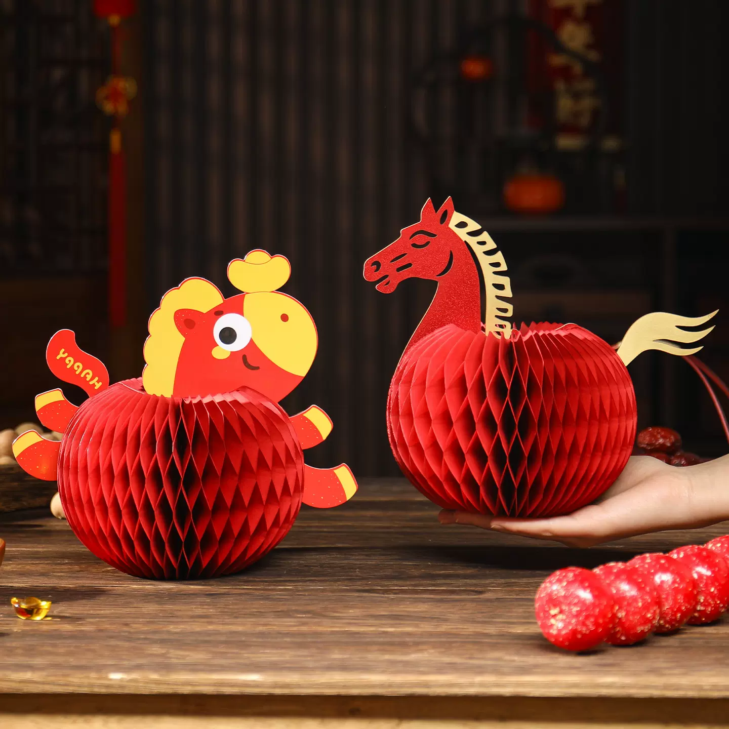 2026新款马年折纸摆件 春节生肖马大号喜庆桌面福字摆饰创意礼品