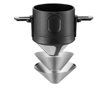 Coffee Filter Angel 304 Stainless Steel Double Layer Coffee Funnel Telescopic Drip Free Filter Paper Filter Cup