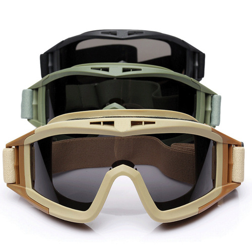 Cross-border outdoor tactical goggles, single desert locust military enthusiast protective goggles, CS shockproof sports universal bulletproof eye protection
