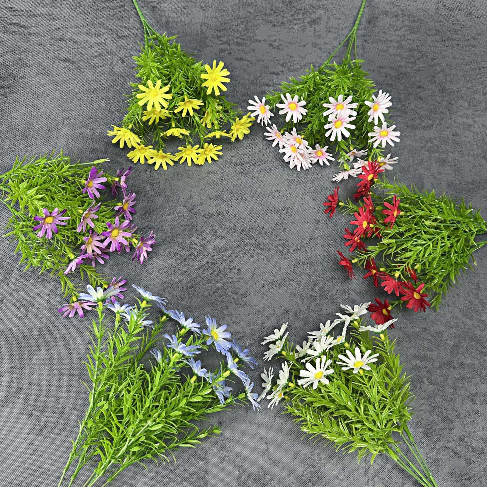 Simulación de 15 pequeños ramos de margaritas boda decoración de la escena del hogar ventana caja de flores manzanilla decoración de flores falsas al por mayor