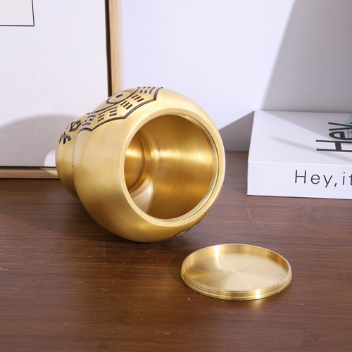 Brass golden gourd bottle ornaments Bagua metal crafts gourd home ornaments Bagua gourd one piece drop shipping