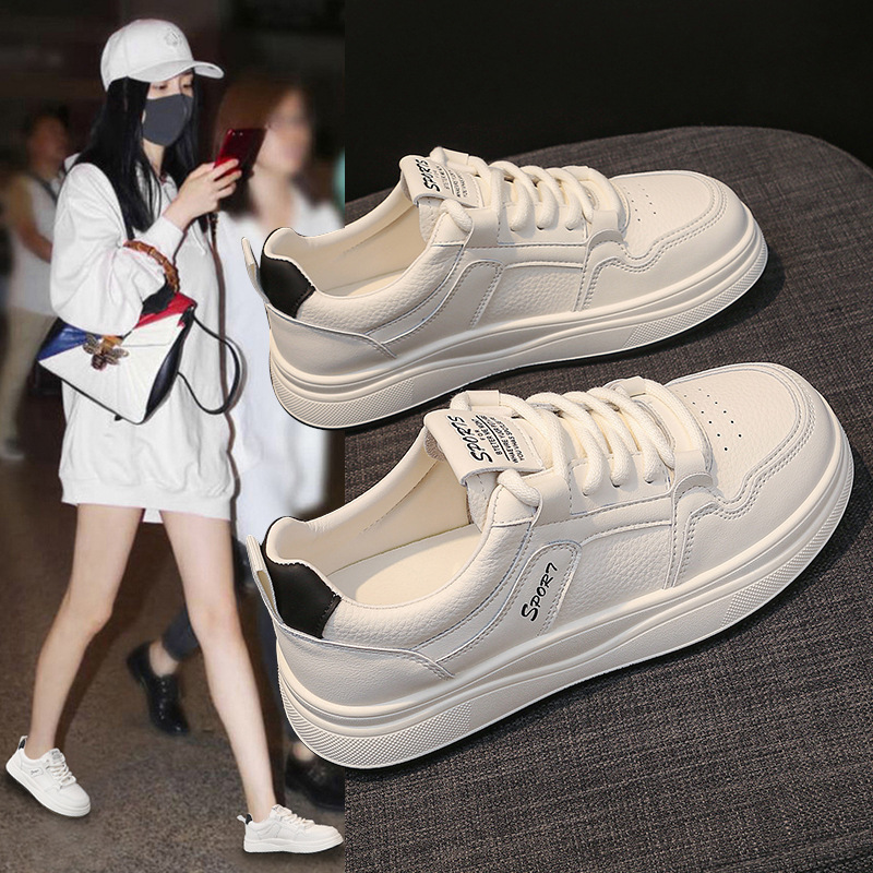 百俪檬 小白鞋女2025新款百搭休闲鞋小众爆款板鞋超火松糕女鞋E36|undefined