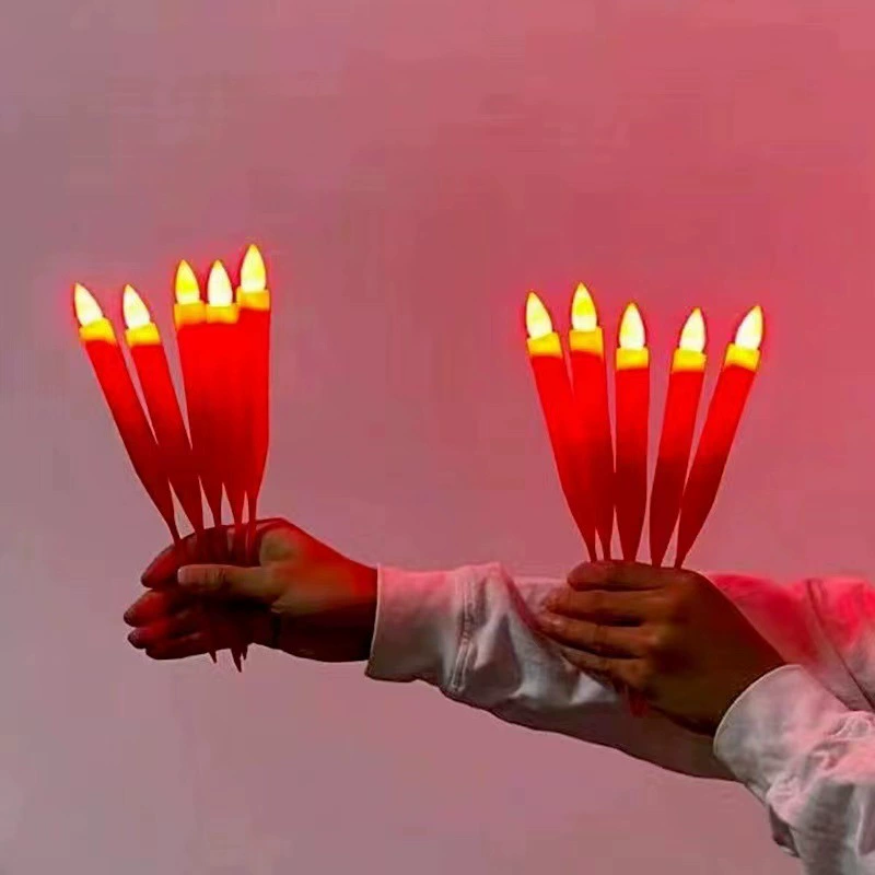 Светодиодная цифровая свеча с длинным полюсом, электрическая свеча, жертва, могила, свадебная свеча, сцена, искусственная, бездымная, экологически чистая, ветрозащитная лампа