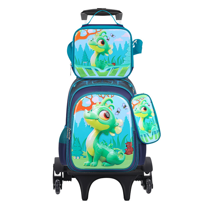 Nuevo tipo de bolsas de tirón de tres piezas de dibujos animados unicornio para niños mochila de espalda de gran capacidad para hombres
