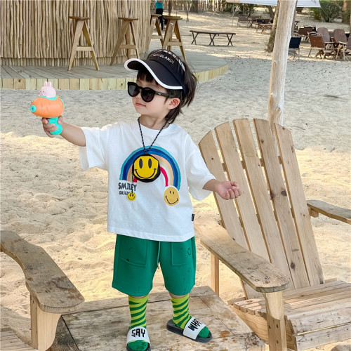 Children's crossbody bag ins style Korean version cute smiling face hanging neck small bag men and women boys decorative children's bag