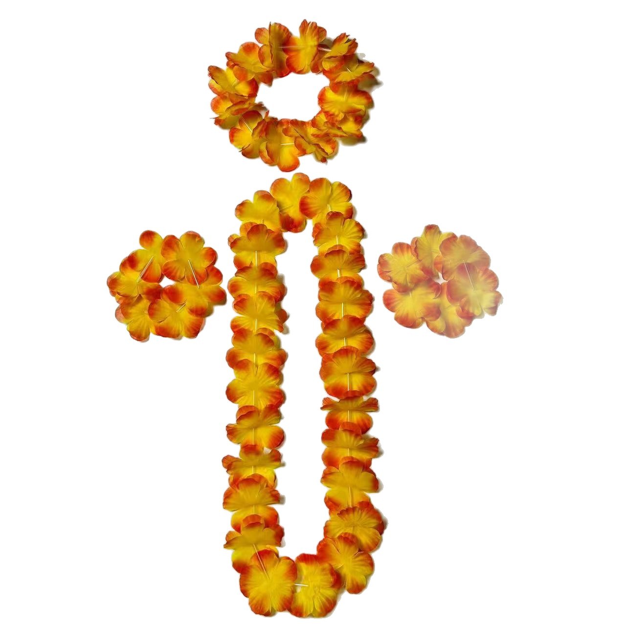 Nuevos productos transfronterizos 56 guirnaldas de flores set fiesta del día de los niños guirnaldas de color playa de arena hawaiana accesorios de falda