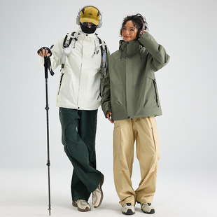Manufacturer direct sales jacket outdoor three-in-one men and women's jacket travel outdoor three-proof printing high-quality clothes
