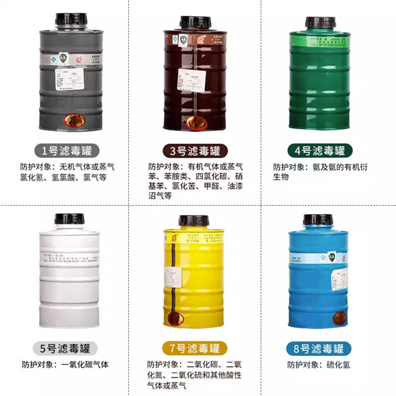 唐山普达防毒面具滤毒罐活性碳药剂全面具罩滤毒盒打消毒化工喷漆