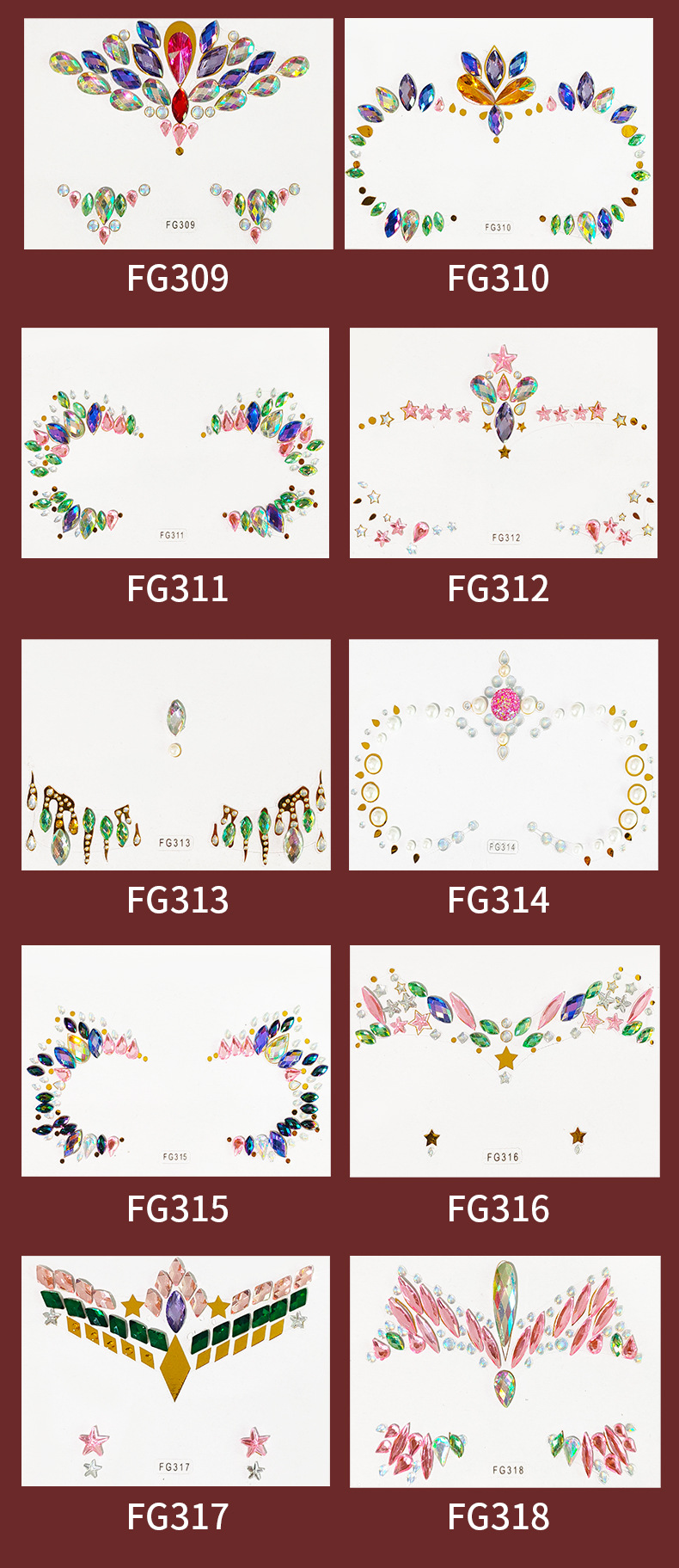 Colorful Rhinestone Tattoos & Body Art 1 Piece display picture 3