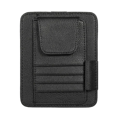 Cross-border car sun visor set car car glasses clip car card bag storage bag business card bill document clip (Multimediya və saxlama aksesuarları) - multi-function-sunshade-clip-black