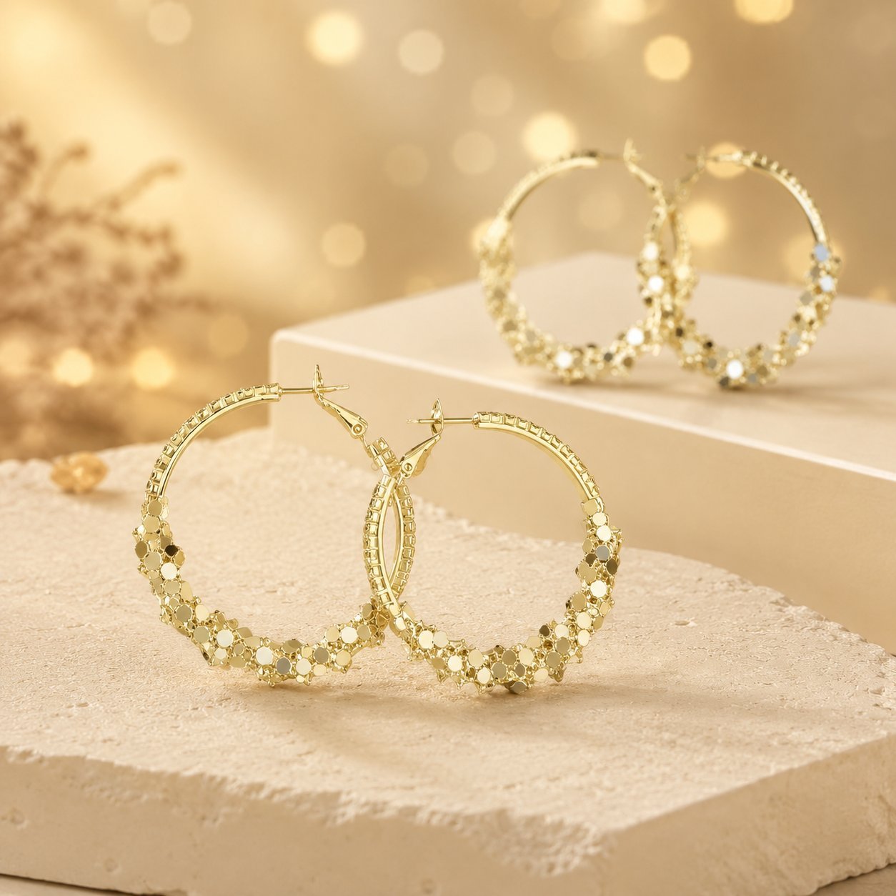 High-End, Light and Luxurious Wholesale Cross-Border Earrings, European and American Exaggerated Sexy Rhinestone Large Circle Alloy Earrings