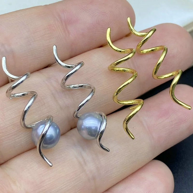 Серьги с жемчугом, аксессуары ручной работы, S925, серебро 925, корейский стиль