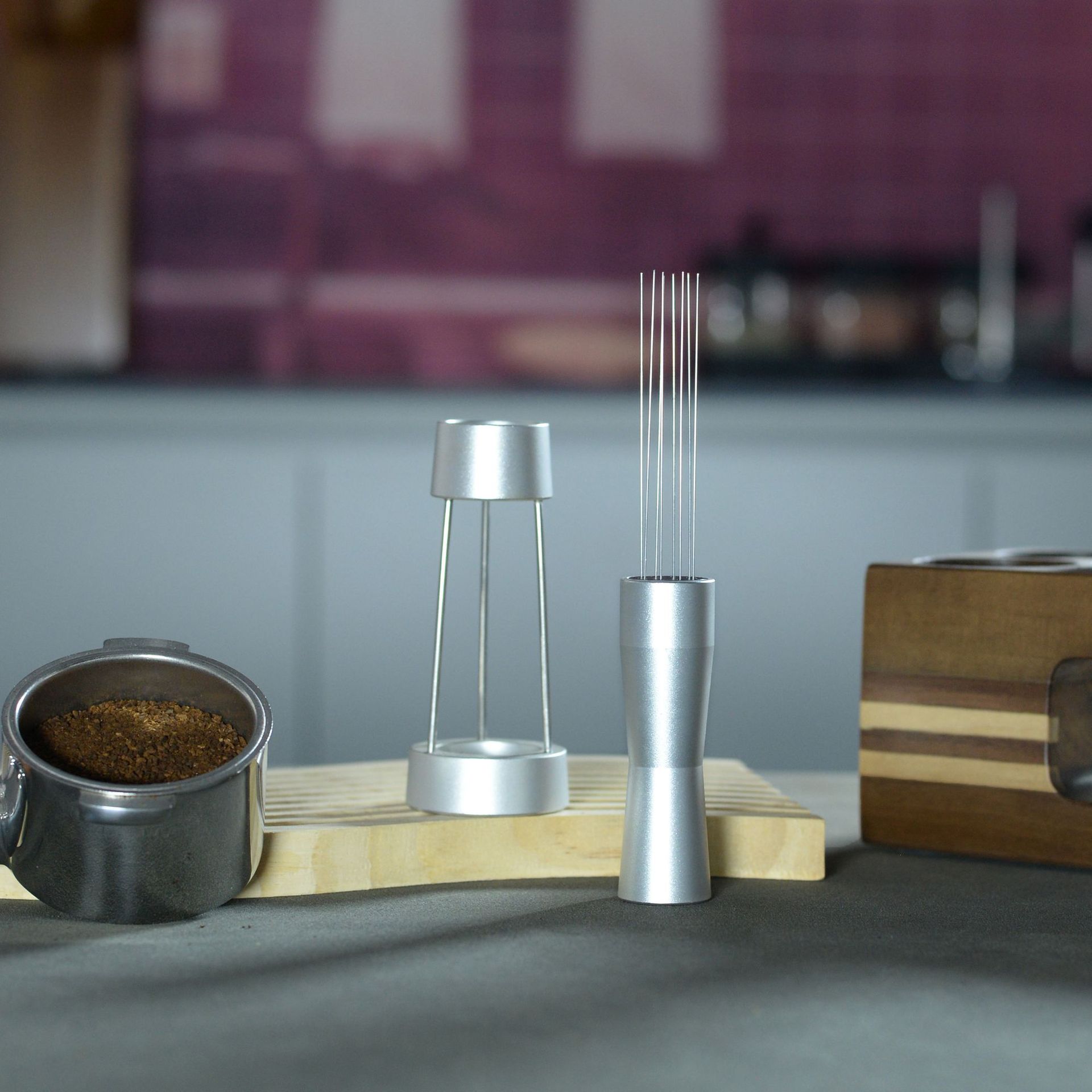 Polvo de tela de acero inoxidable fabricante de polvo de café rompiendo aguja dispositivo auxiliar de polvo agitando aguja uniformemente revolviendo con base