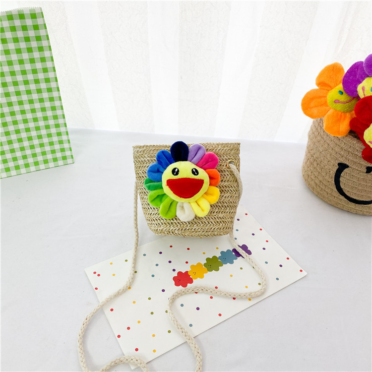 New Cartoon Cute Flowers Straw Children's Bag Wholesale Nihaojewelry display picture 7