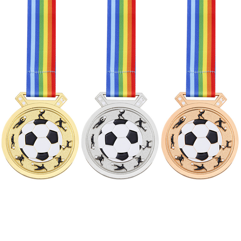 Fabricantes transfronterizos directos medalla de metal general maratón de carreras de fútbol eventos de fútbol medalla de pintura horneada