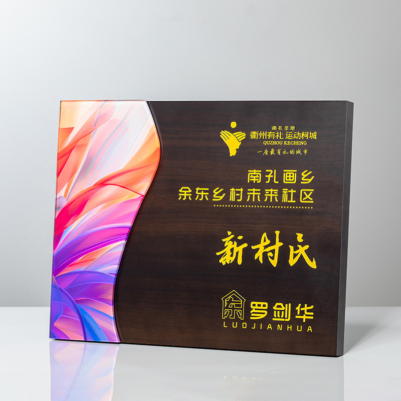 新款木质荣誉奖牌战略合作团队颁奖纪念捐赠证书理事会员单位嘉奖|undefined
