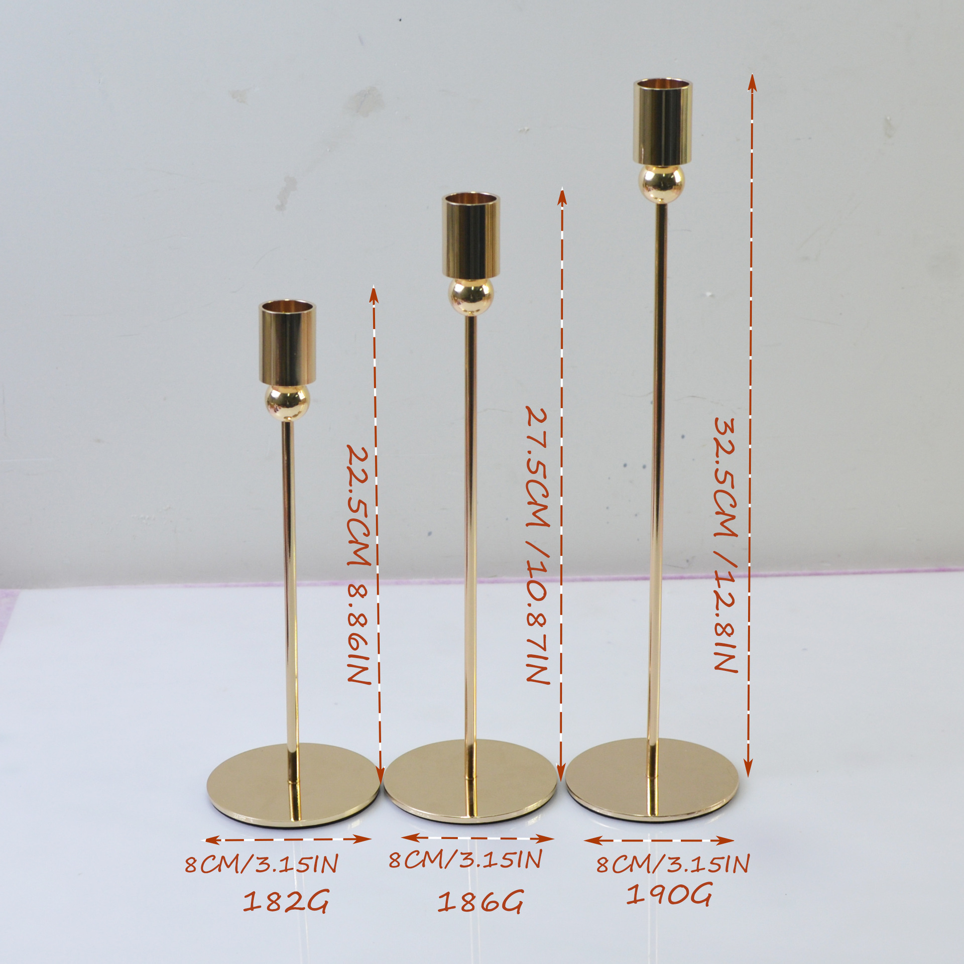 Nordic bola de hierro decorativo titular de la vela de tres piezas conjunto simple candelabro Negro occidental de una sola cabeza decoración candelabro transfronterizo